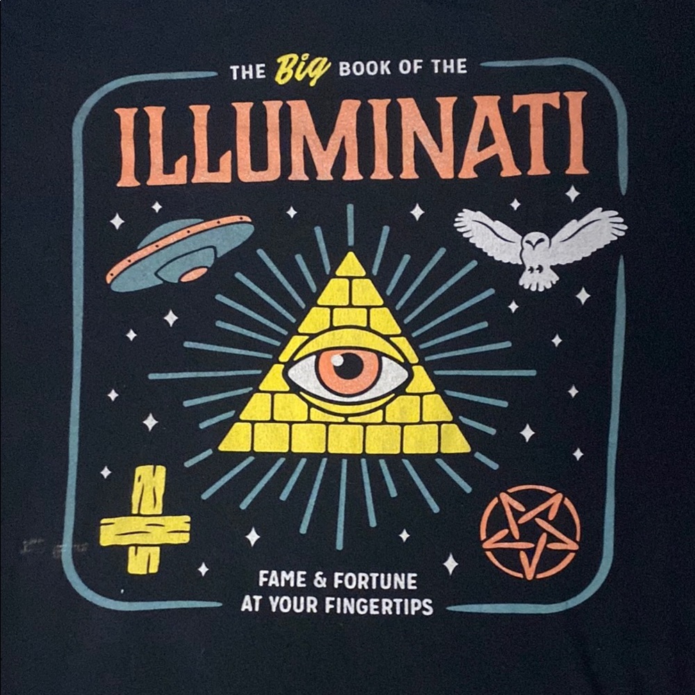 Black Illuminati Graphic T-Shirt Large